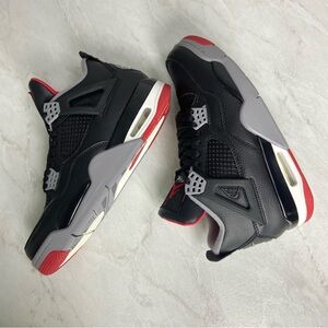 Men's Black/ Red Classic Sneakers Shoes -Jordan 4 Bred Reimagined